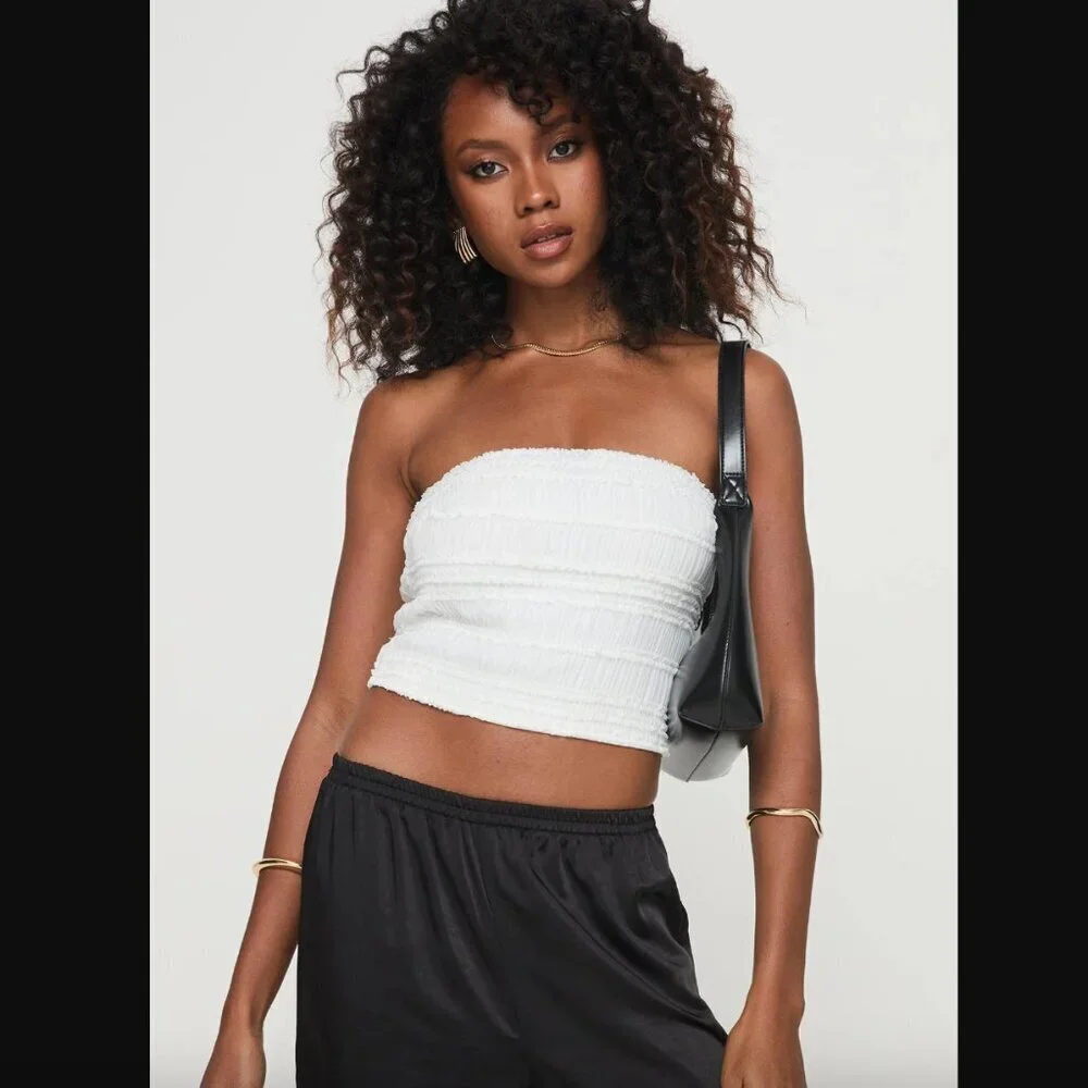 Princess Polly Lelande White Tube Top 6 - Picture 4 of 12